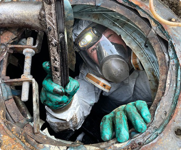 neutralisation et dégazage de la citerne mazout enterrée